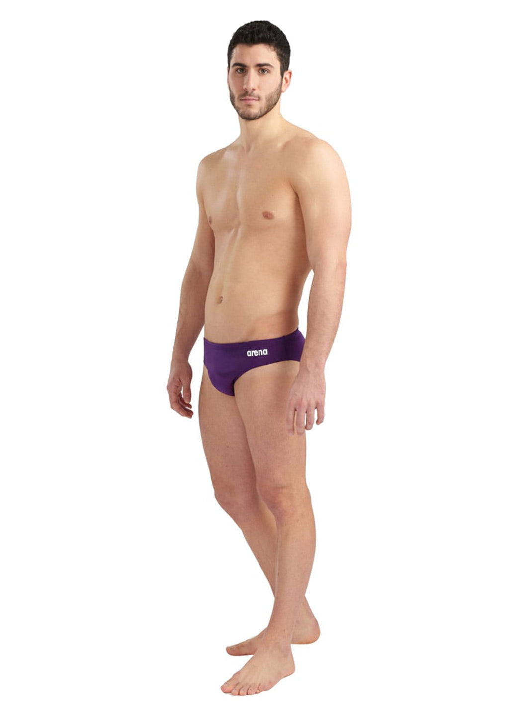 Arena Men's Solid Brief Swimsuit Plum/White