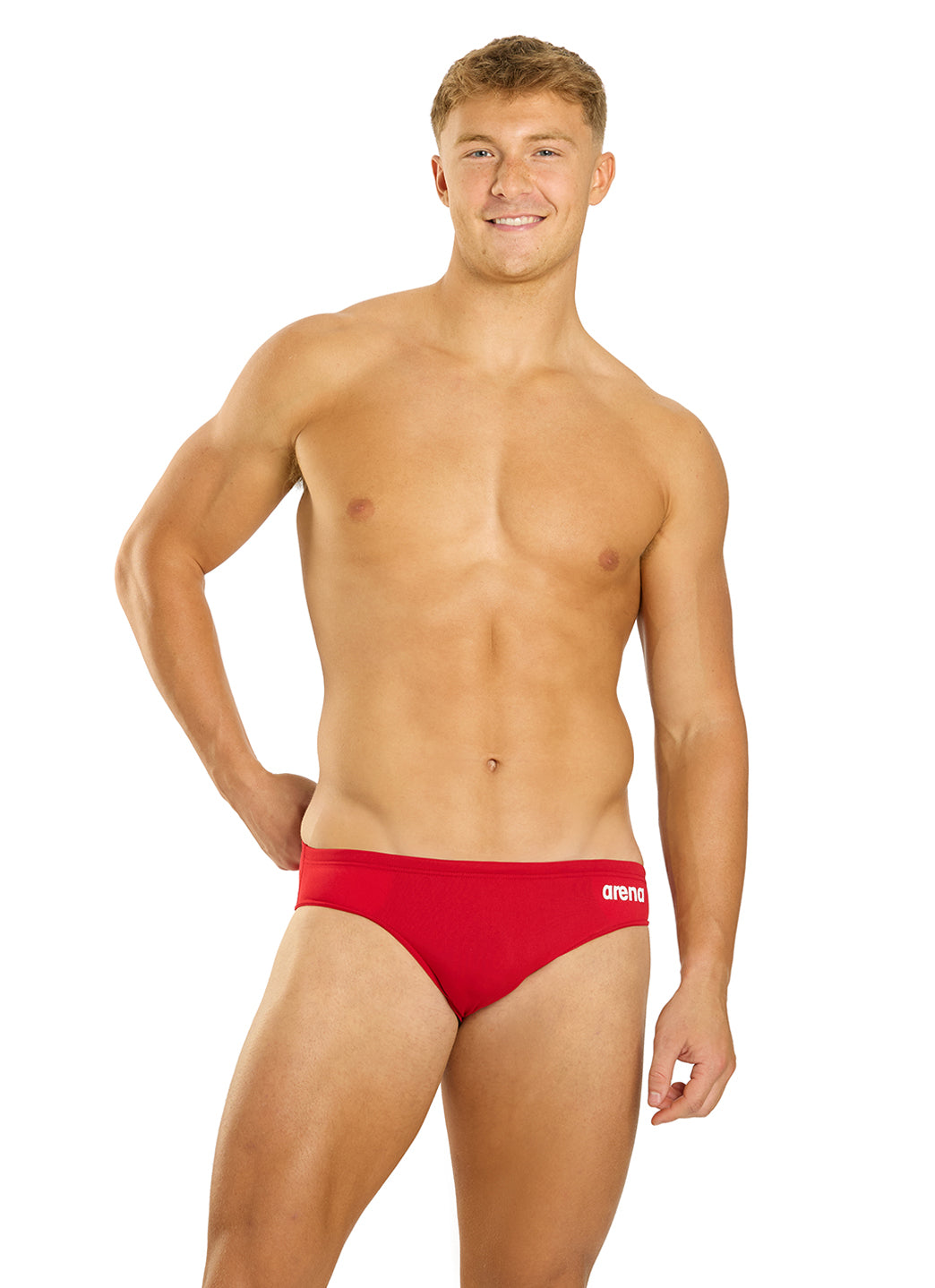 Arena Men's Solid Brief Swimsuit Red/White