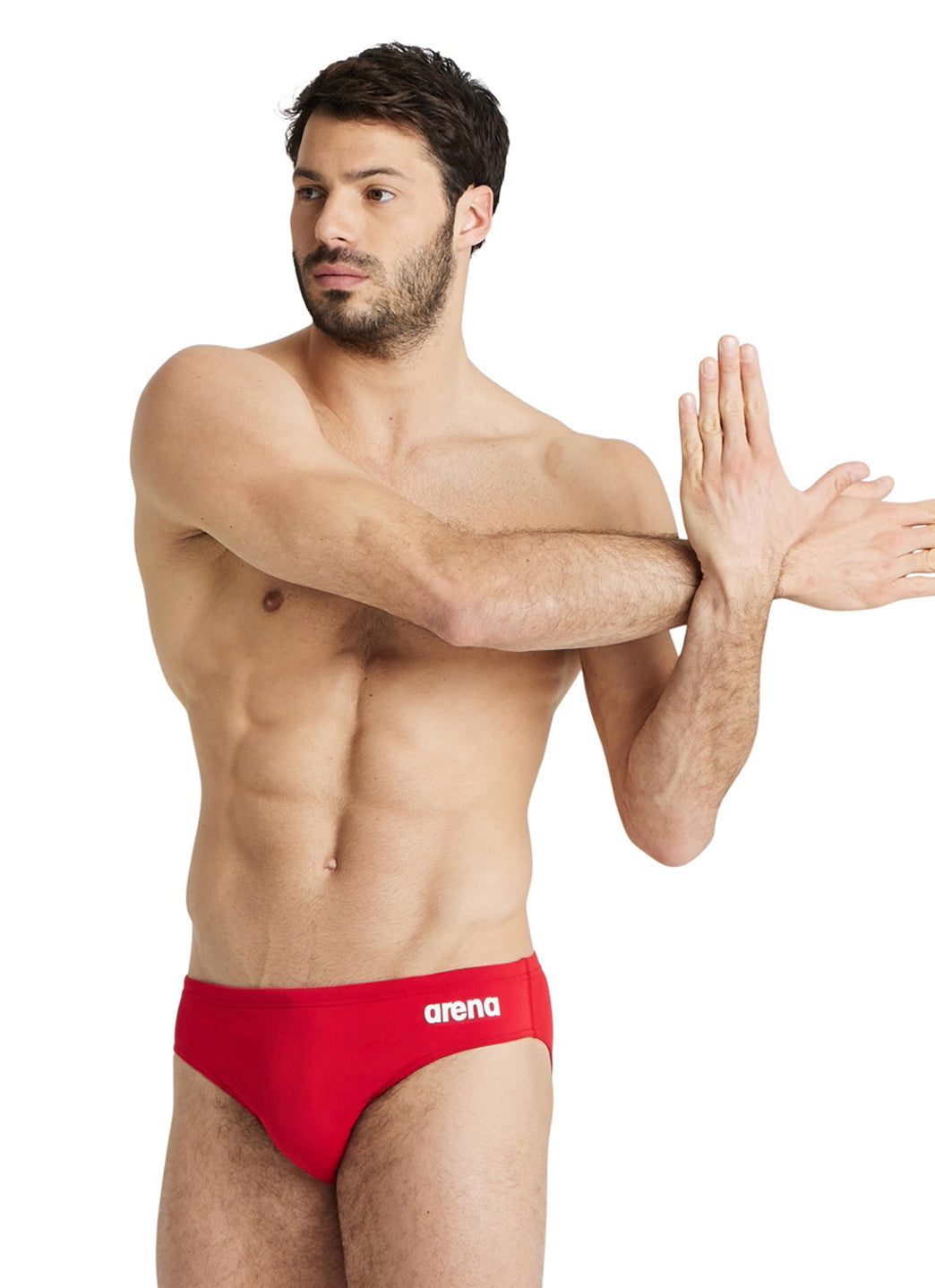 Arena Men's Solid Brief Swimsuit Red/White