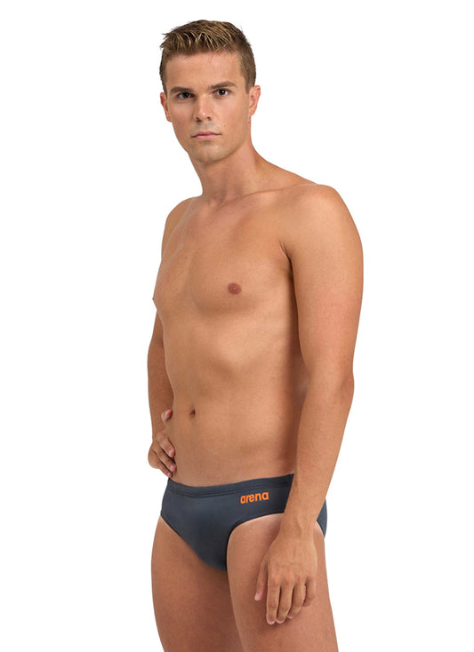 Arena Men's Solid Brief Swimsuit Asphalt/Nespola