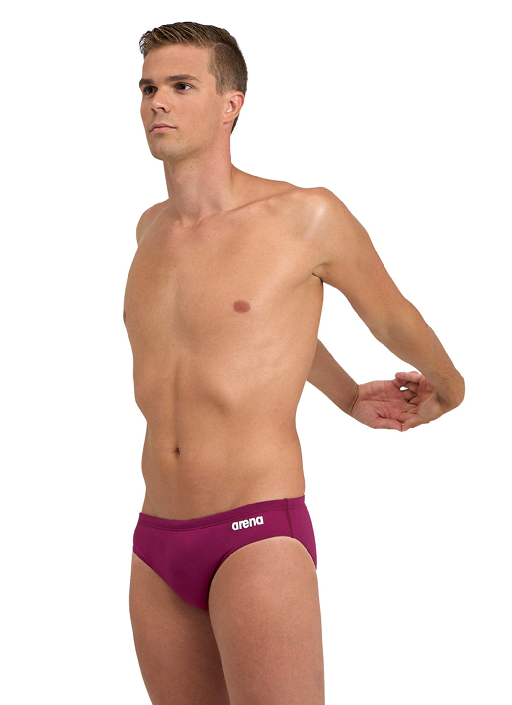 Arena Men's Solid Brief Swimsuit Red Fandango/White