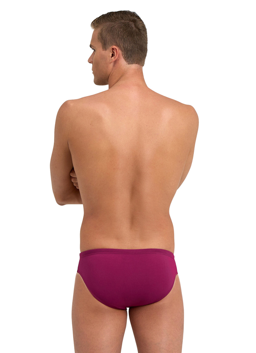 Arena Men's Solid Brief Swimsuit Red Fandango/White