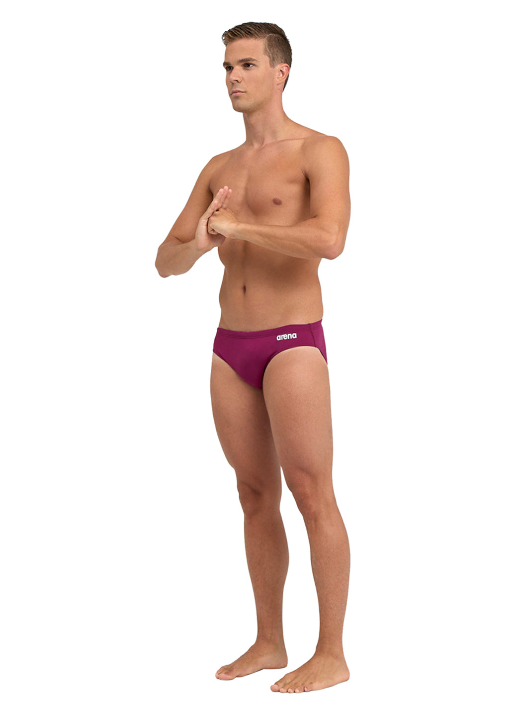 Arena Men's Solid Brief Swimsuit Red Fandango/White