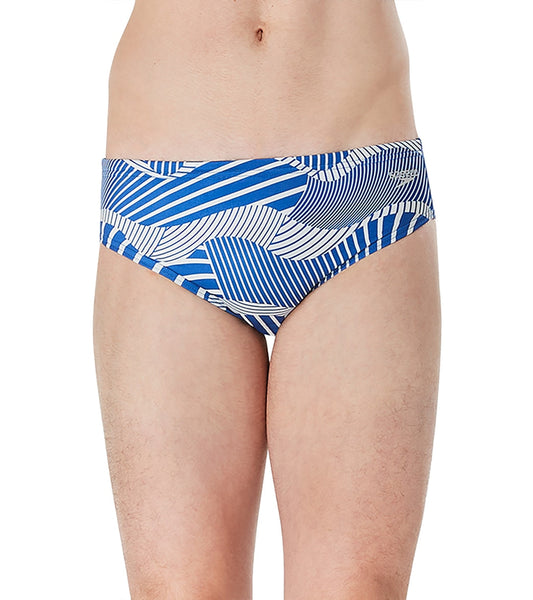 Speedo Vibe Men's Printed One Brief Swimsuit Wave Lore Blue