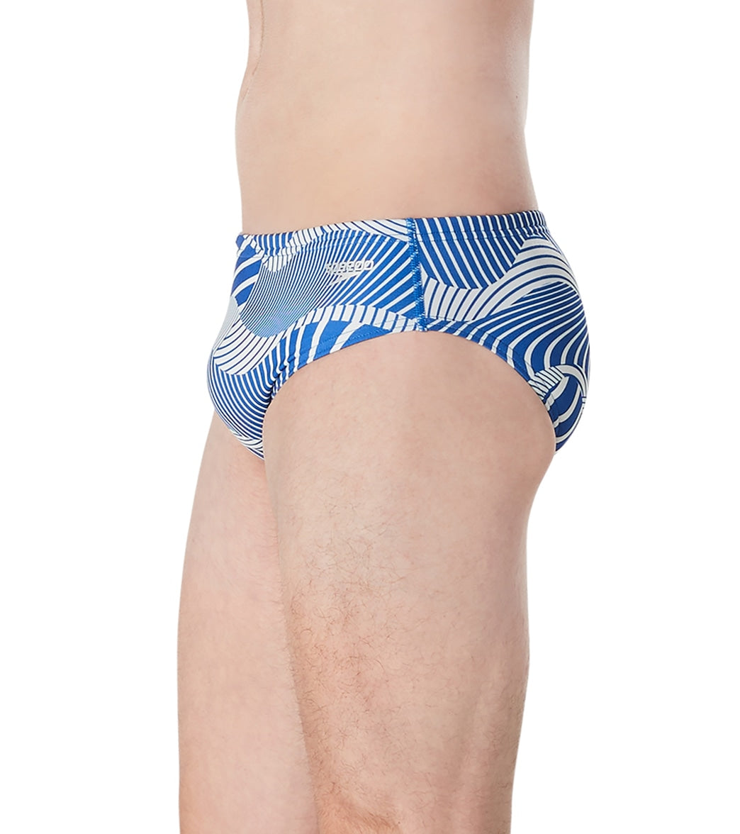 Speedo Vibe Men's Printed One Brief Swimsuit Wave Lore Blue