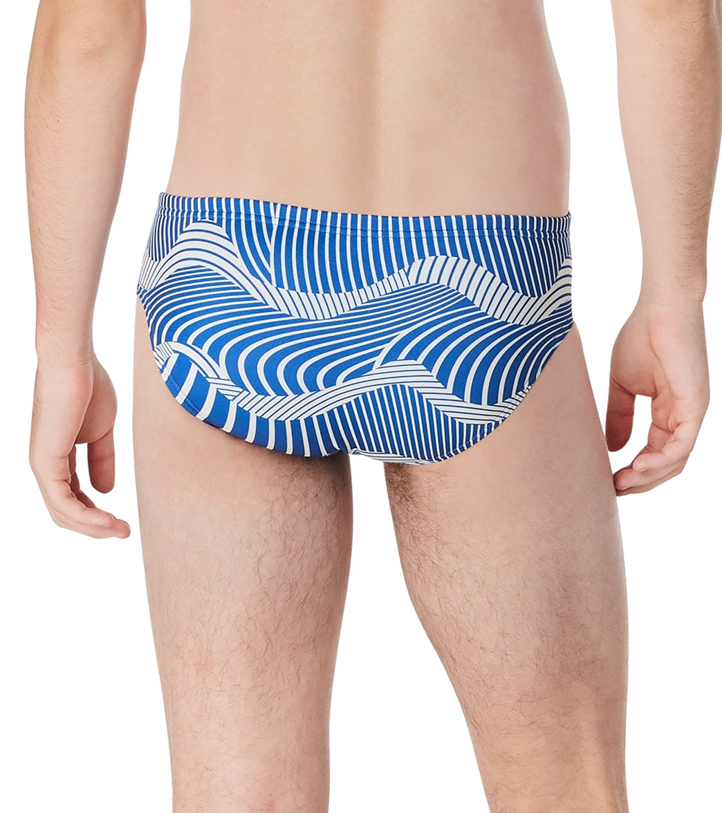 Speedo Vibe Men's Printed One Brief Swimsuit Wave Lore Blue