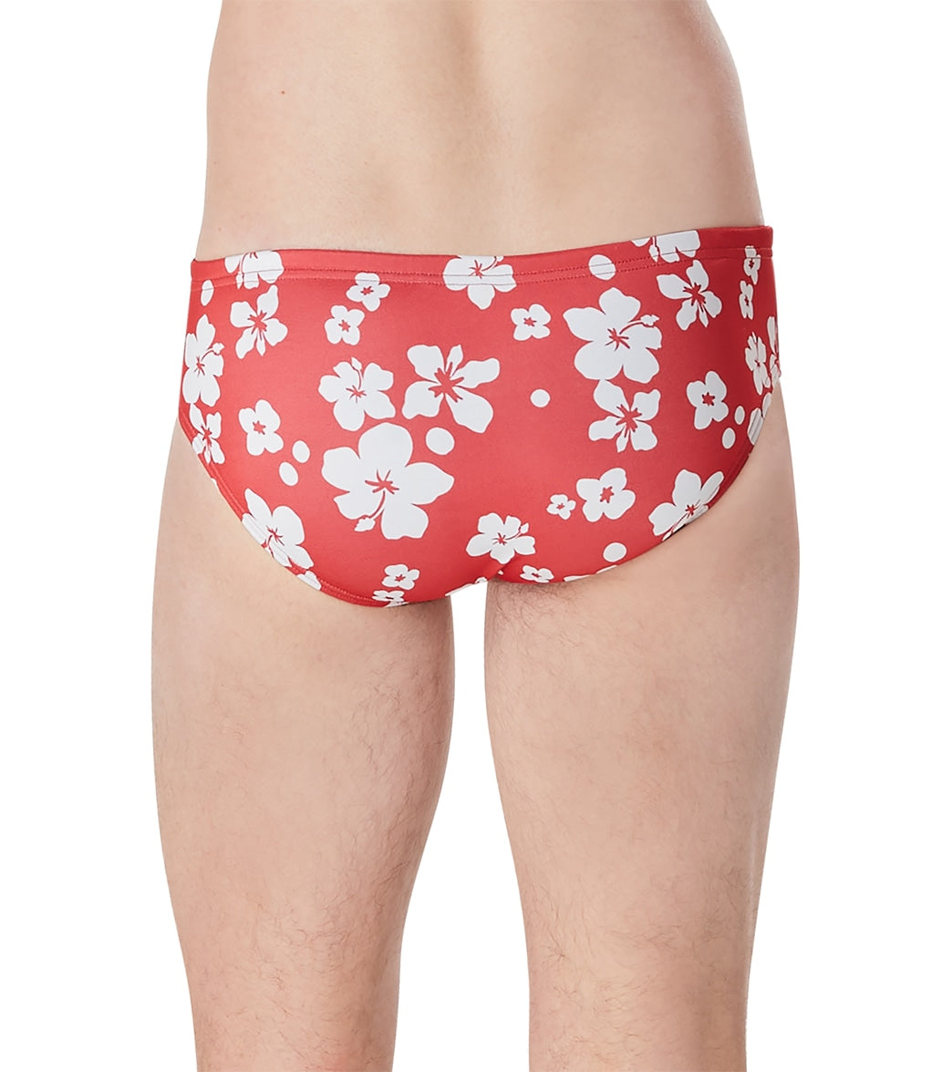 Speedo Vibe Men's Printed One Brief Swimsuit Bondi Blossom/High Risk Red