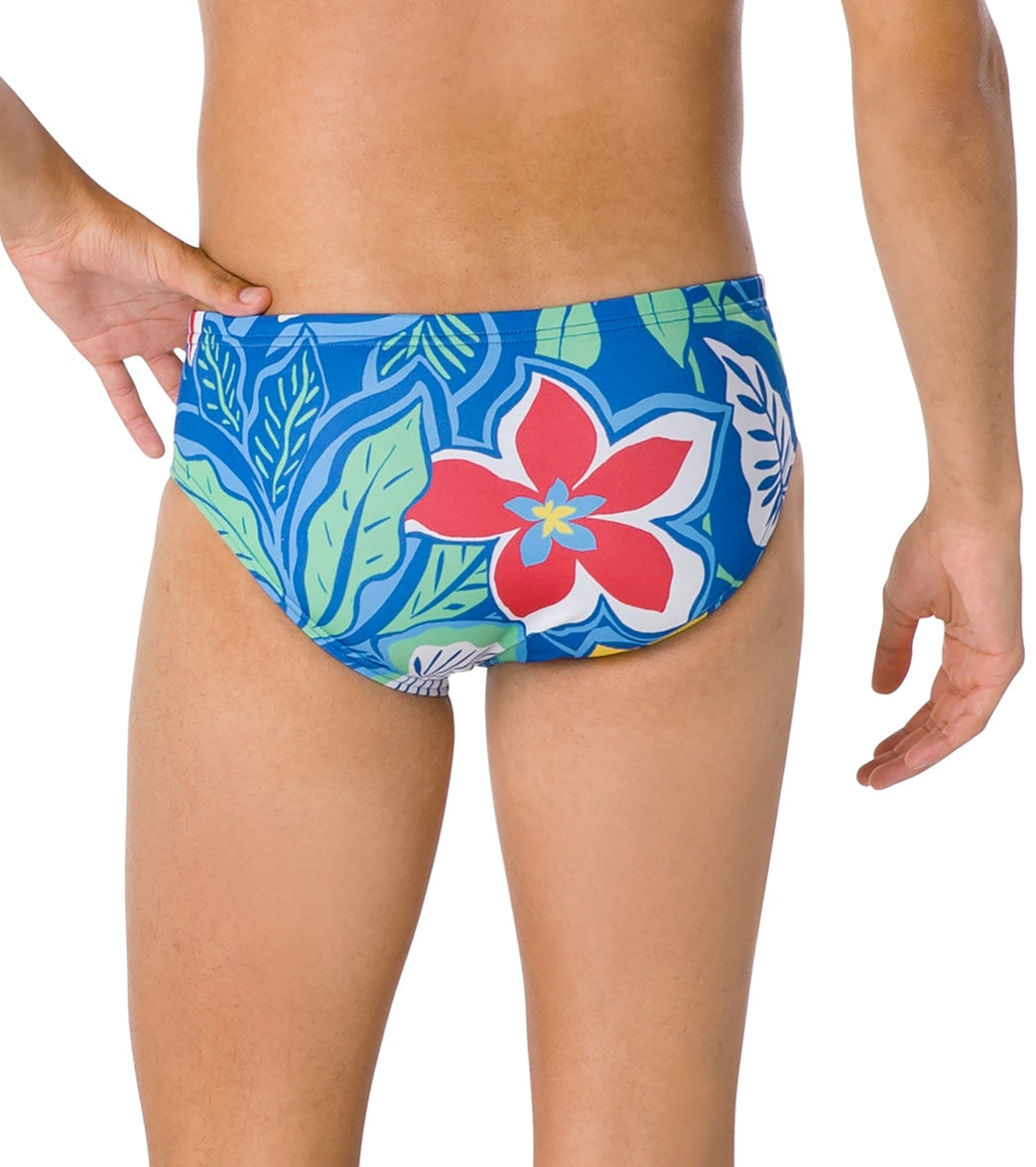 Speedo Vibe Men's Printed One Brief Swimsuit Retro Floral/Turkish Sea
