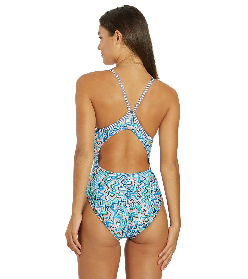 Dolfin Uglies Women's V-2 Back One Piece Swimsuit Zig Zag