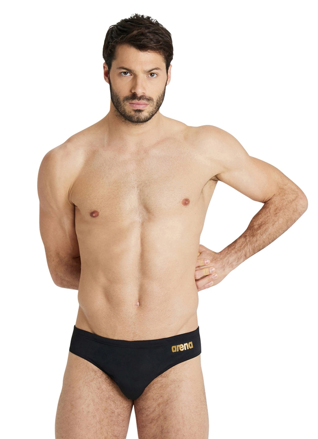 Arena Men's Solid Brief Swimsuit Black/Gold