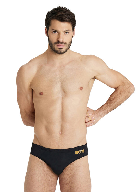 Arena Men's Solid Brief Swimsuit Black/Gold