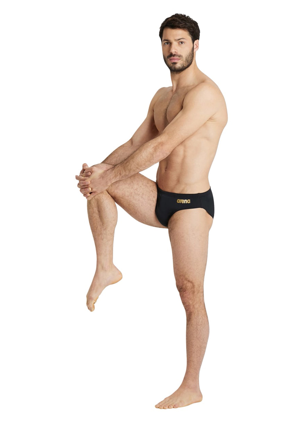 Arena Men's Solid Brief Swimsuit Black/Gold