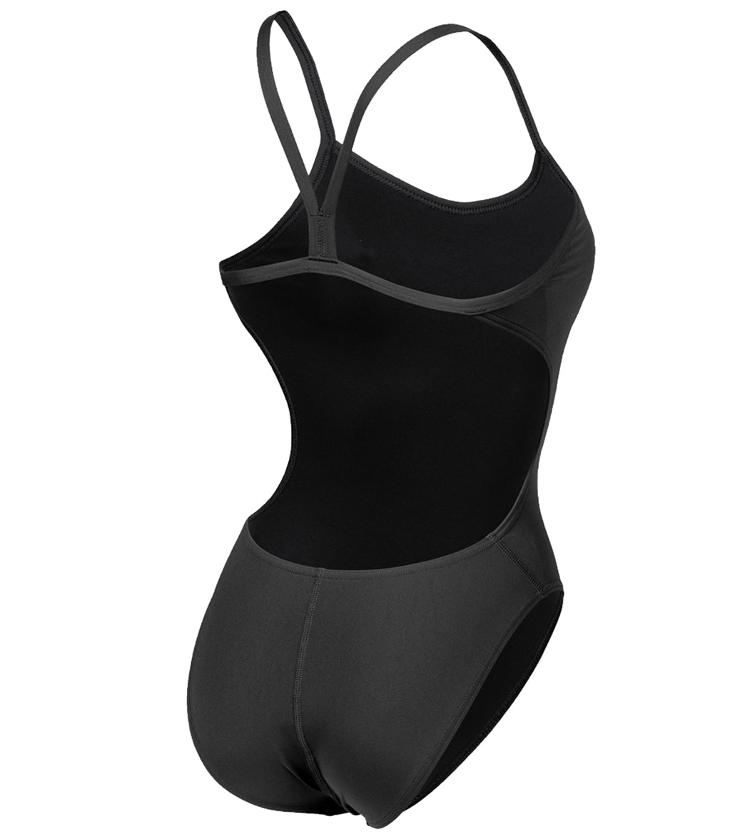 Arena Women's Solid Challenge Back One Piece Swimsuit Black/Gold