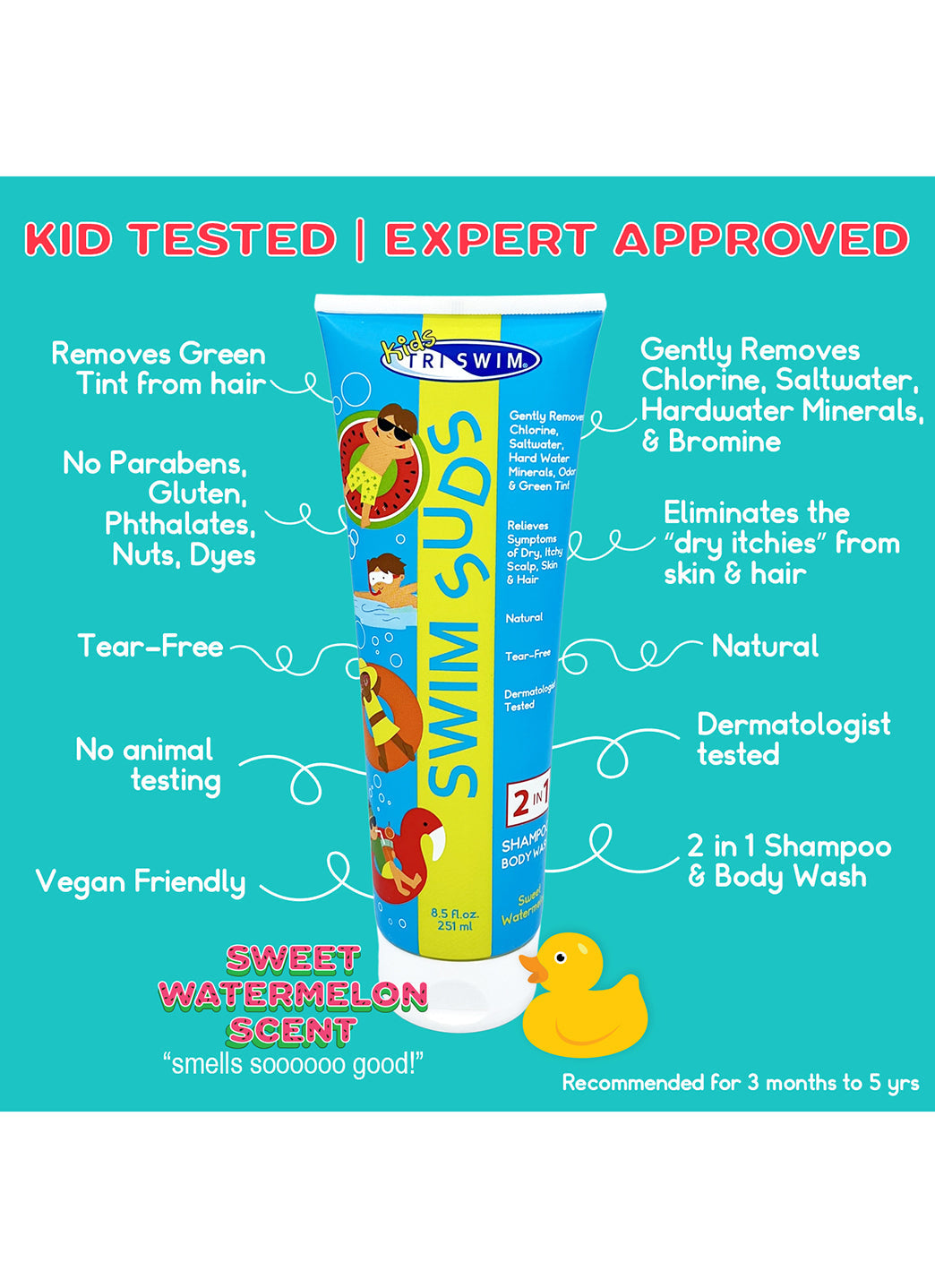 TRISWIM Baby 2-In-1 Natural Tear Free Swim Suds 8.5 oz