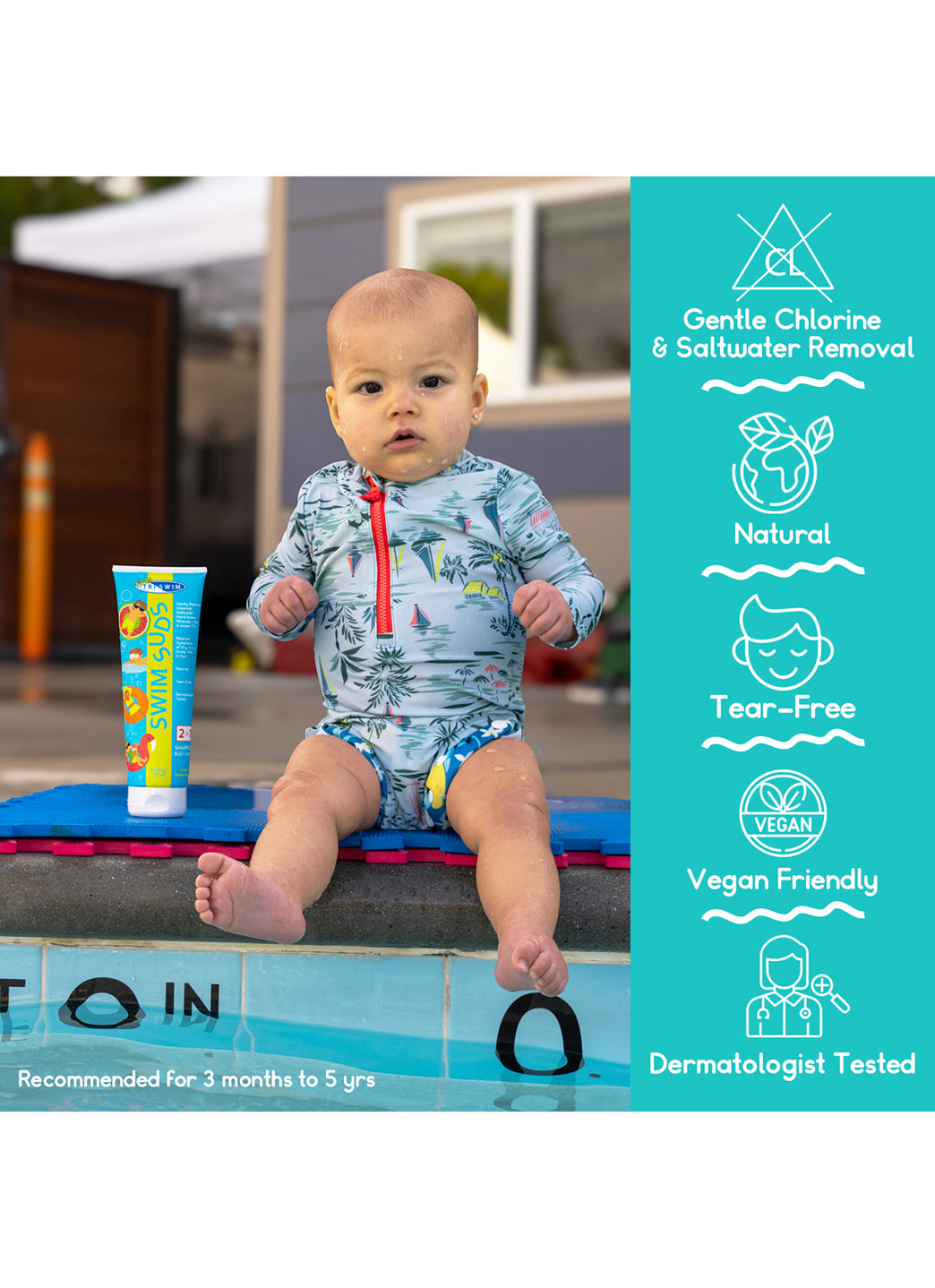 TRISWIM Baby 2-In-1 Natural Tear Free Swim Suds 8.5 oz