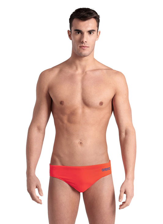 Arena Men's Solid Brief Swimsuit Bright Coral
