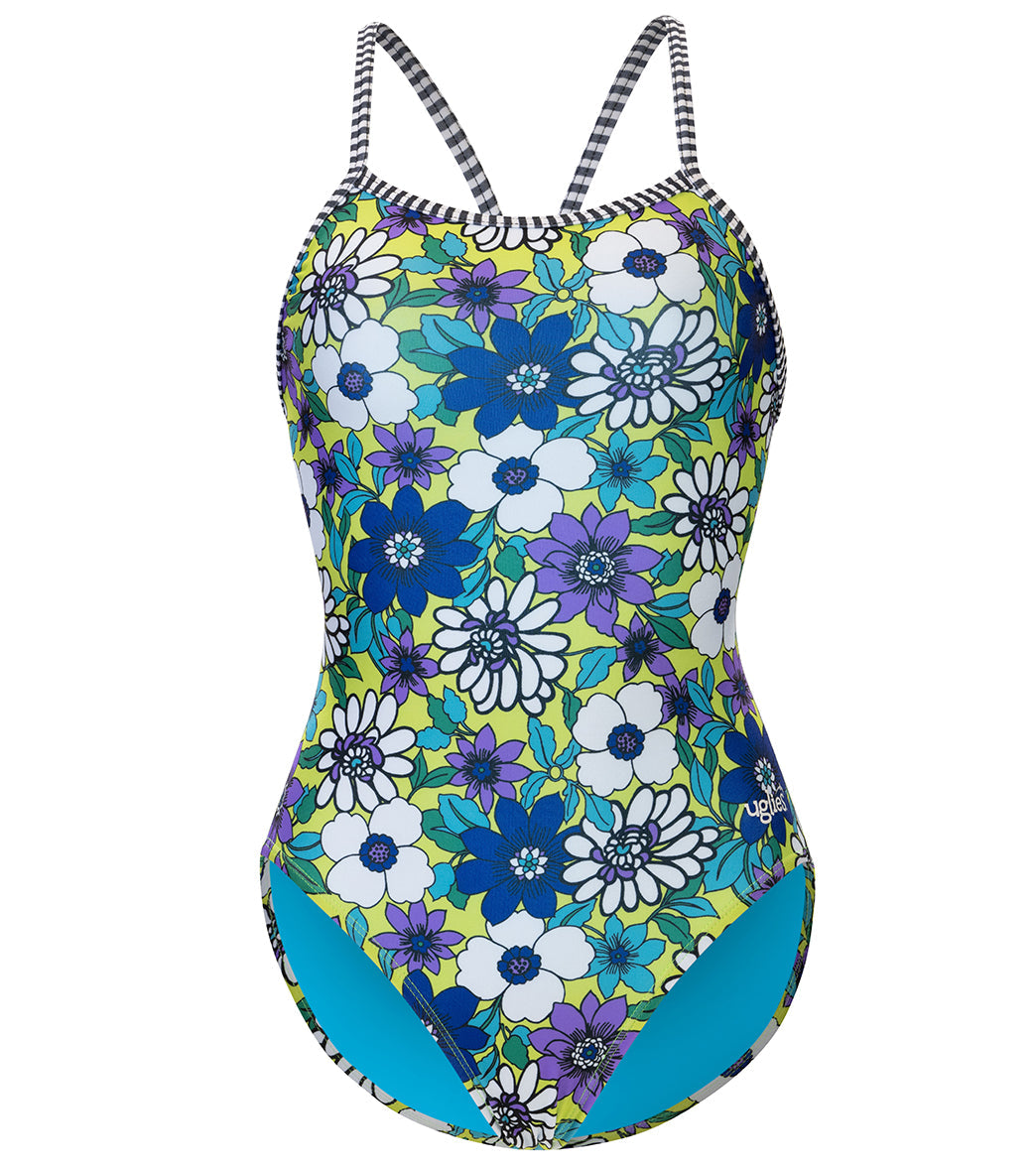 Dolfin Uglies Women's V-2 Back One Piece Swimsuit Floral Pop