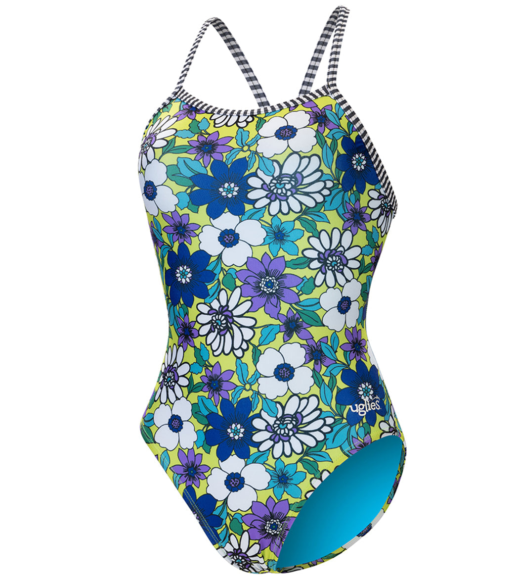 Dolfin Uglies Women's V-2 Back One Piece Swimsuit Floral Pop