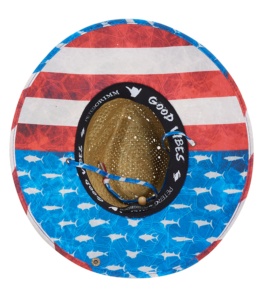 Peter Grimm Loyalist Lifeguard Straw 4.25" Brim Sun Hat Natural