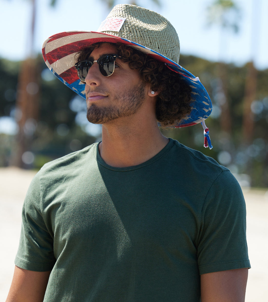 Peter Grimm Loyalist Lifeguard Straw 4.25" Brim Sun Hat Natural