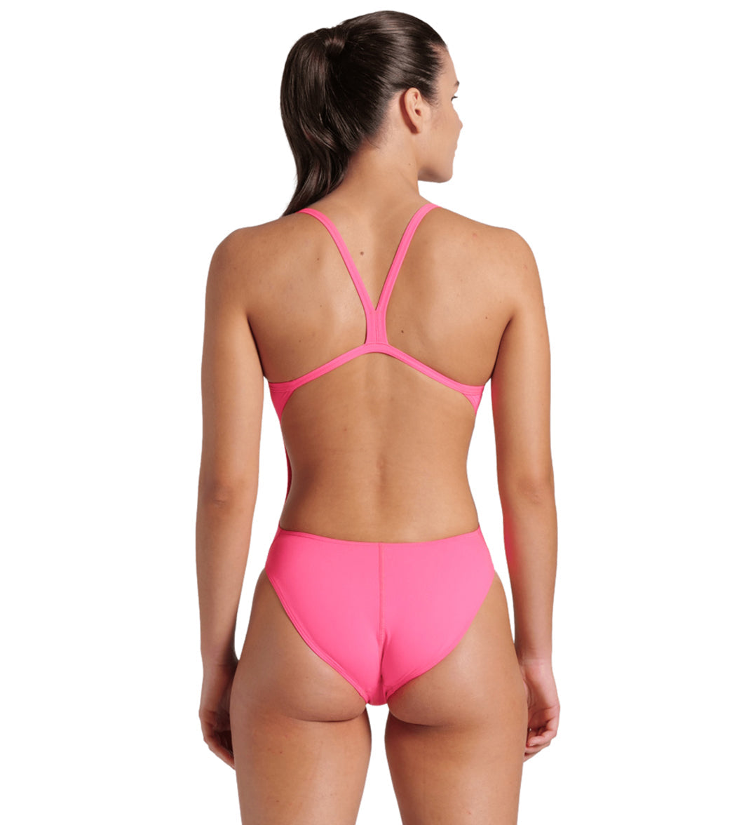 Arena Women's Solid Challenge Back One Piece Swimsuit Shocking Pink/Blue River