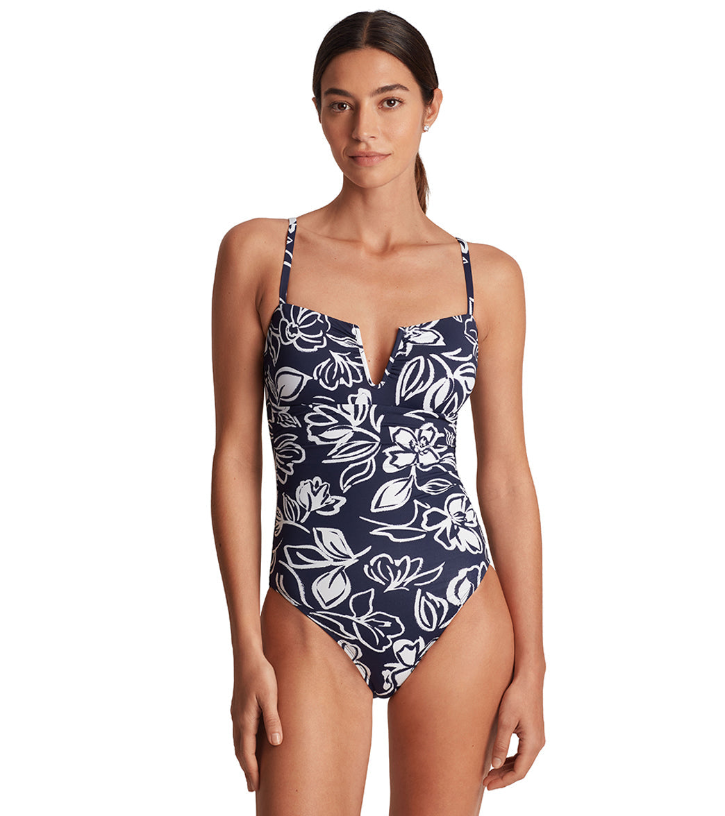 Lauren Ralph Lauren Women's Allora Floral Underwire Over The Shoulder One Piece Swimsuit