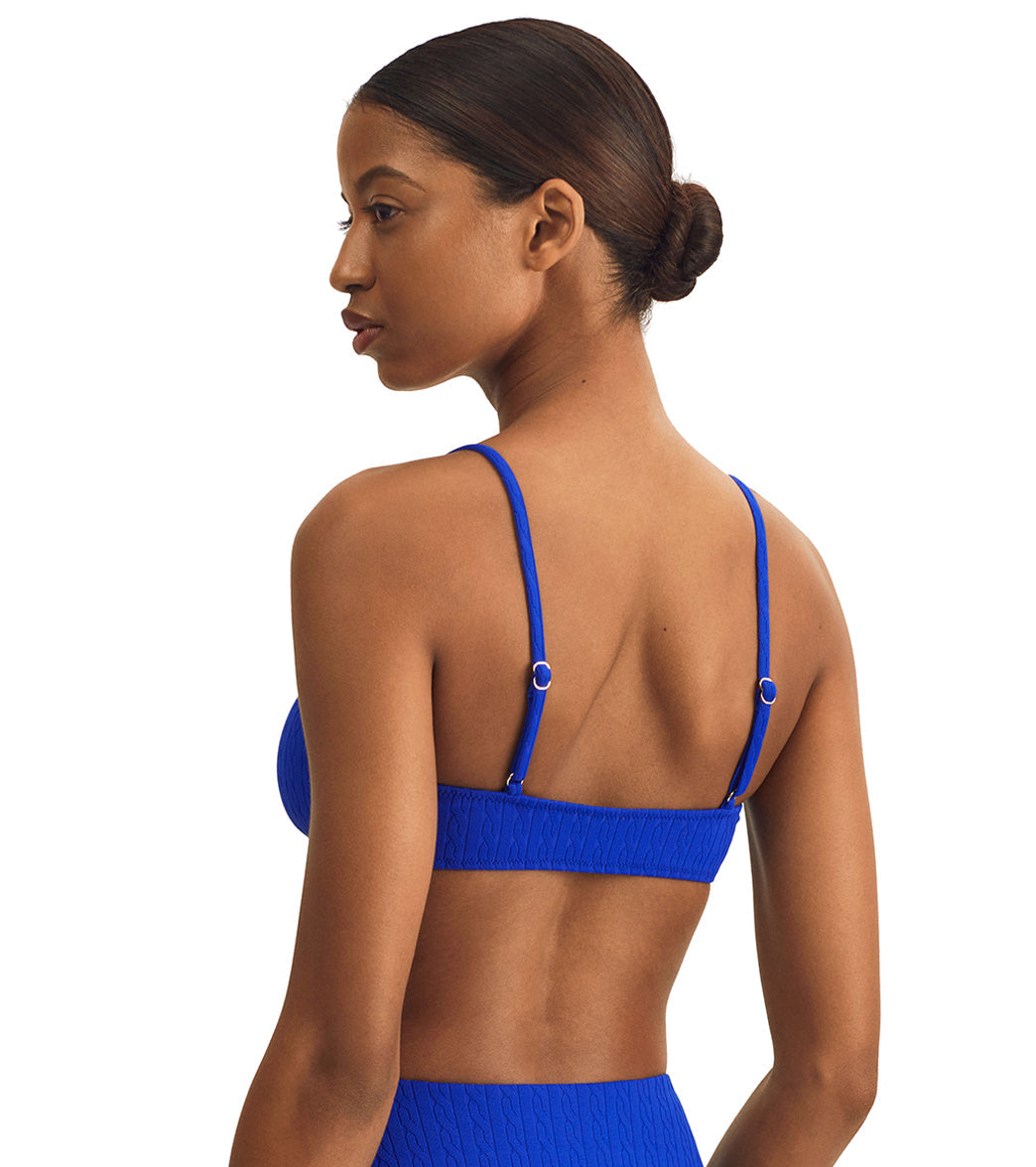 Polo Ralph Lauren Women's Jacquard Kennedy Bralette Cable Bikini Top