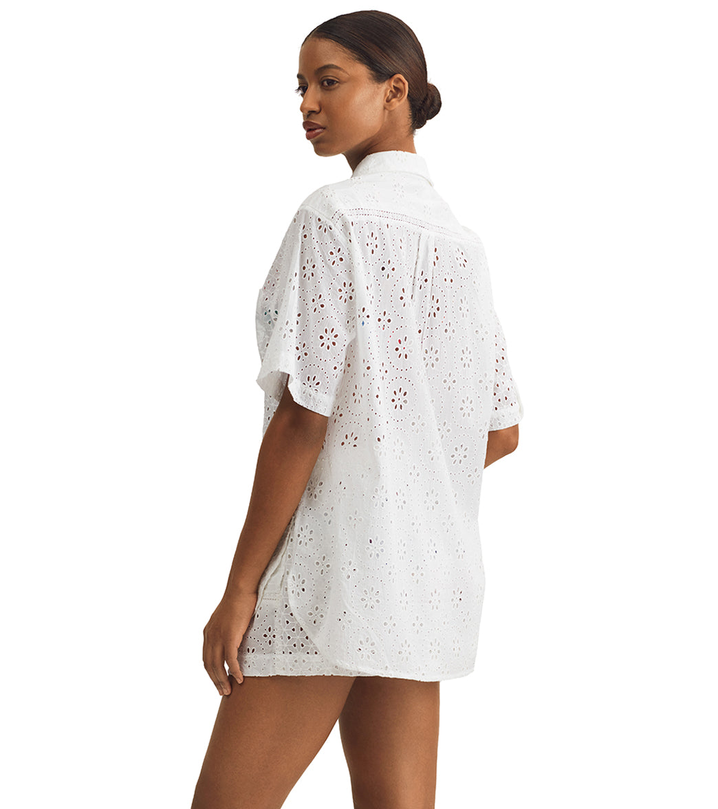 Polo Ralph Lauren Women's Patchwork Short Sleeve & Short Cotton Eyelet Set