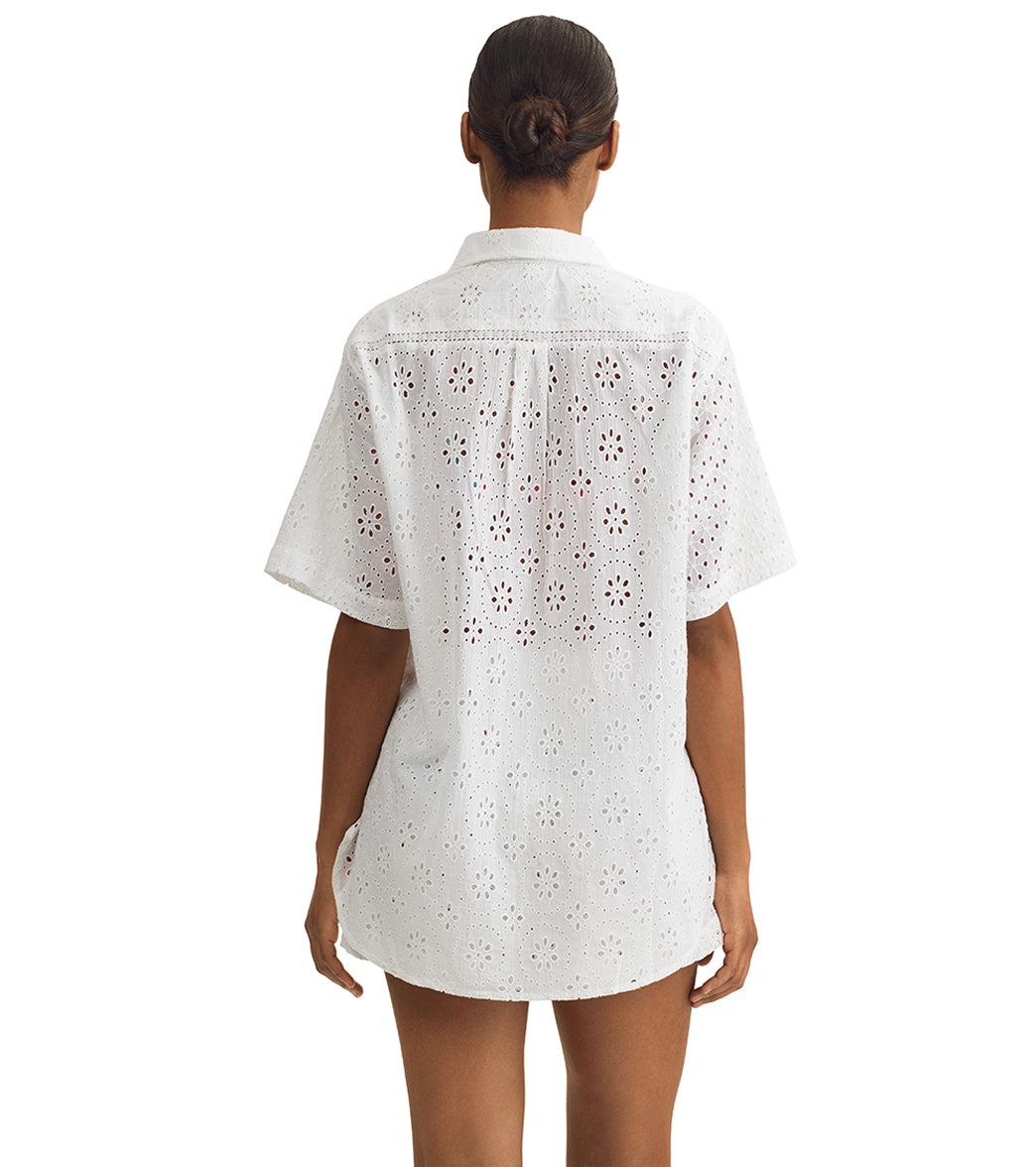 Polo Ralph Lauren Women's Patchwork Short Sleeve & Short Cotton Eyelet Set