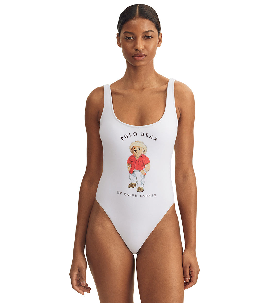 Polo Ralph Lauren Women's Scoop Tank Printed Terry One Piece Swimsuit