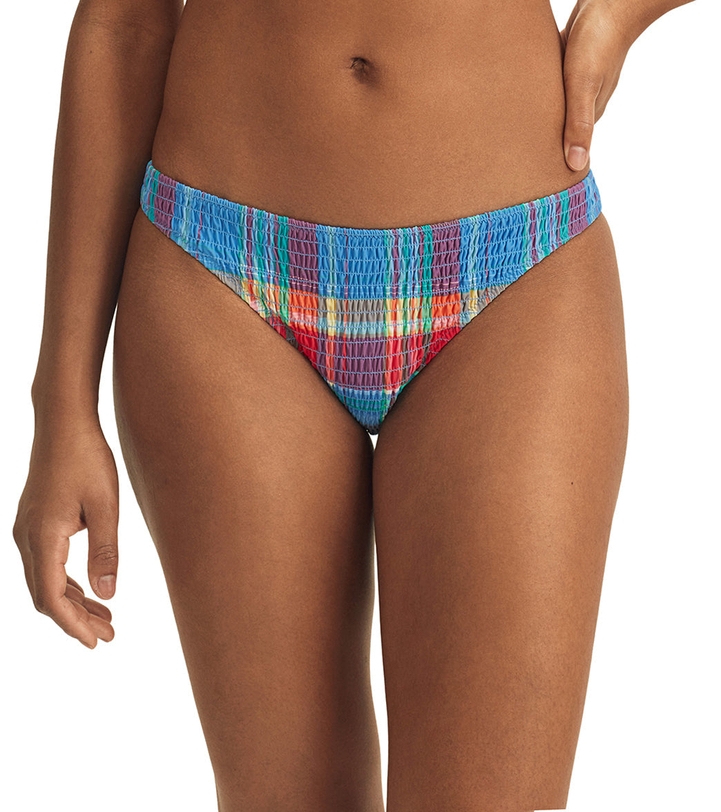 Polo Ralph Lauren Women's Smocked Madras Devin Jersey Hipster Bikini Bottom