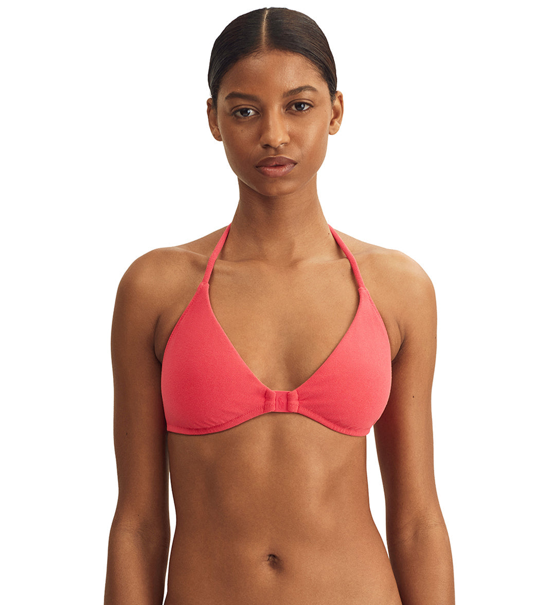 Polo Ralph Lauren Women's Terry Logo Halter Triangle Bikini Top