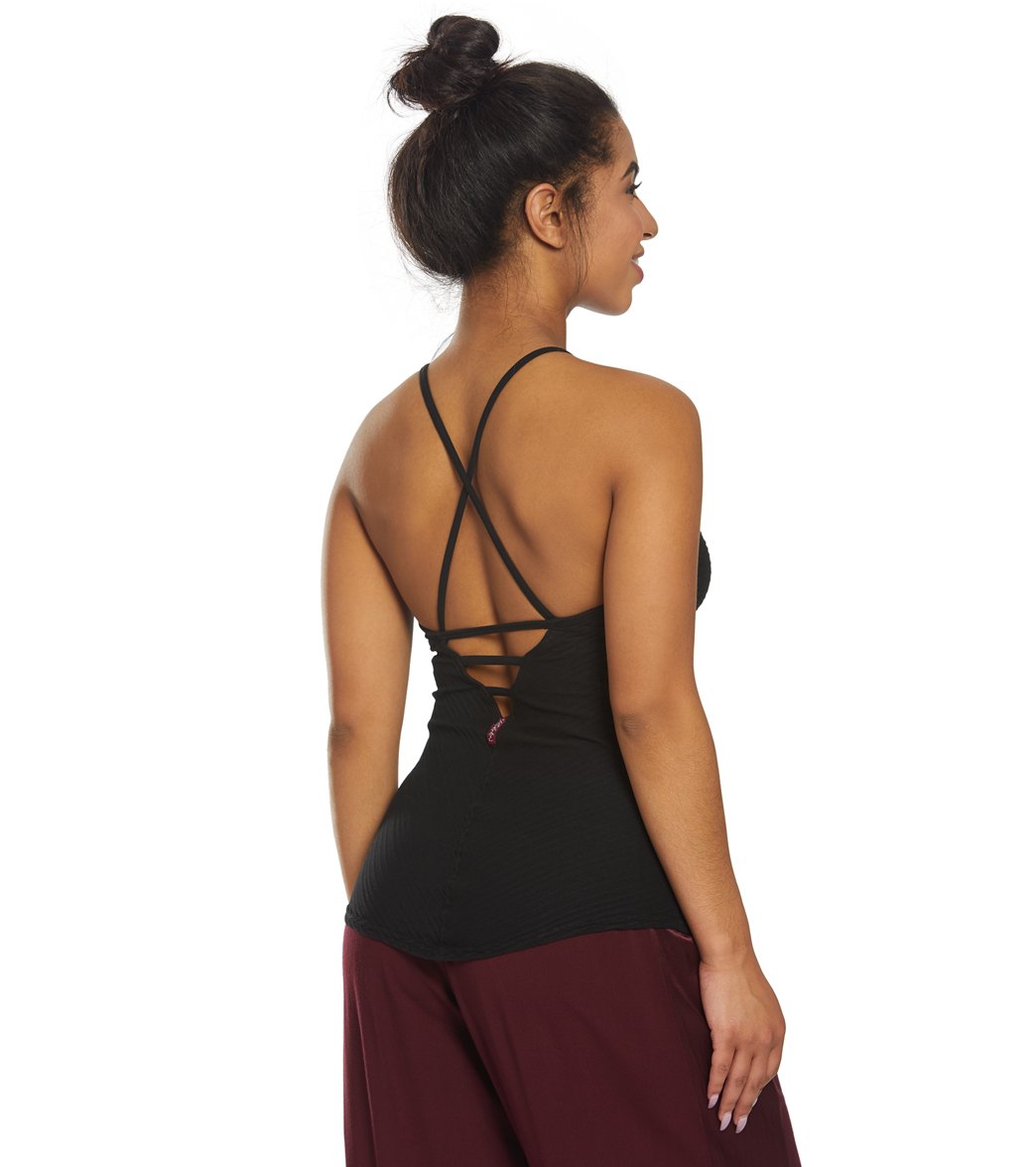Hard Tail Mitered Low V-Back Yoga Support Tank