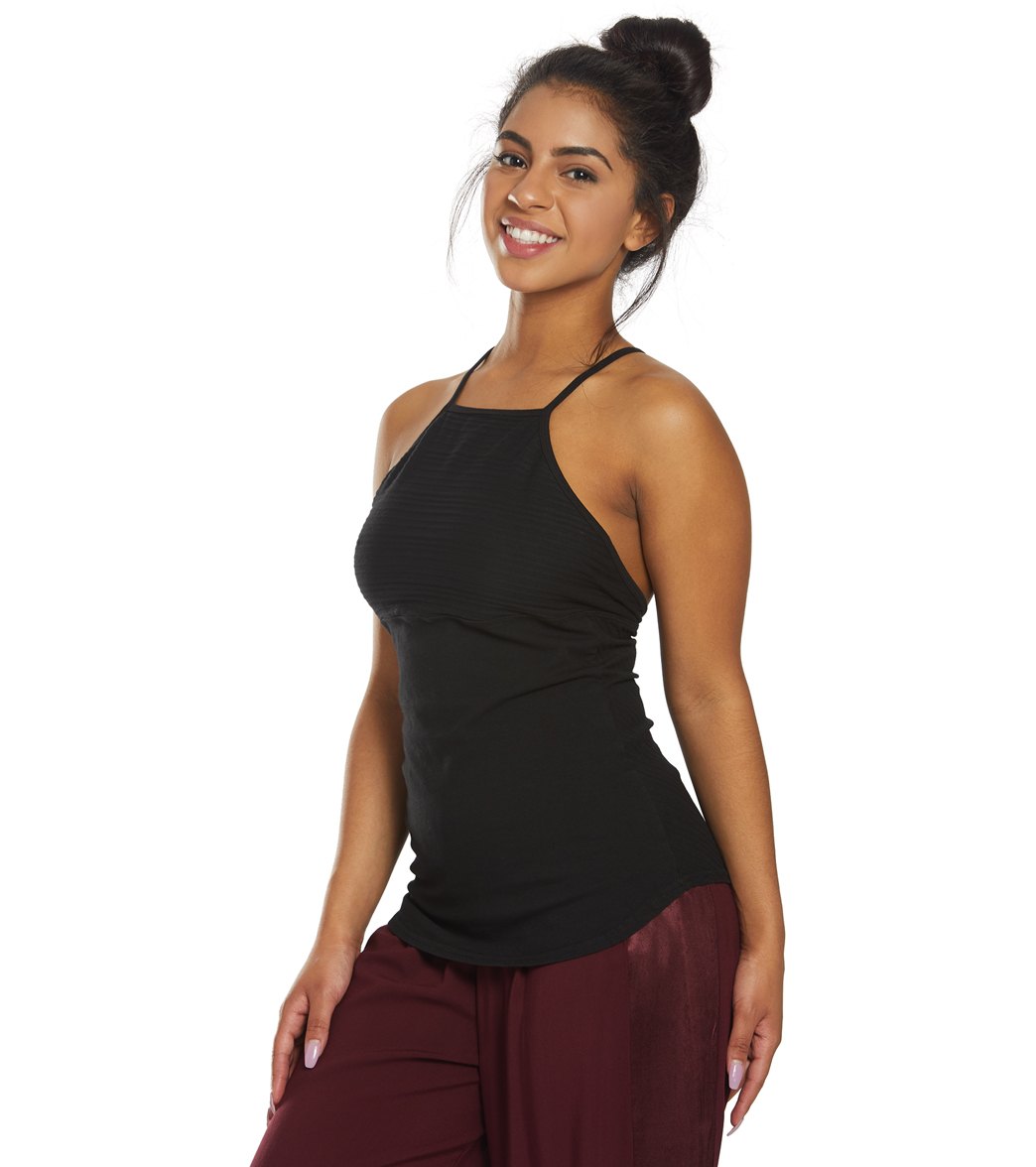 Hard Tail Mitered Low V-Back Yoga Support Tank