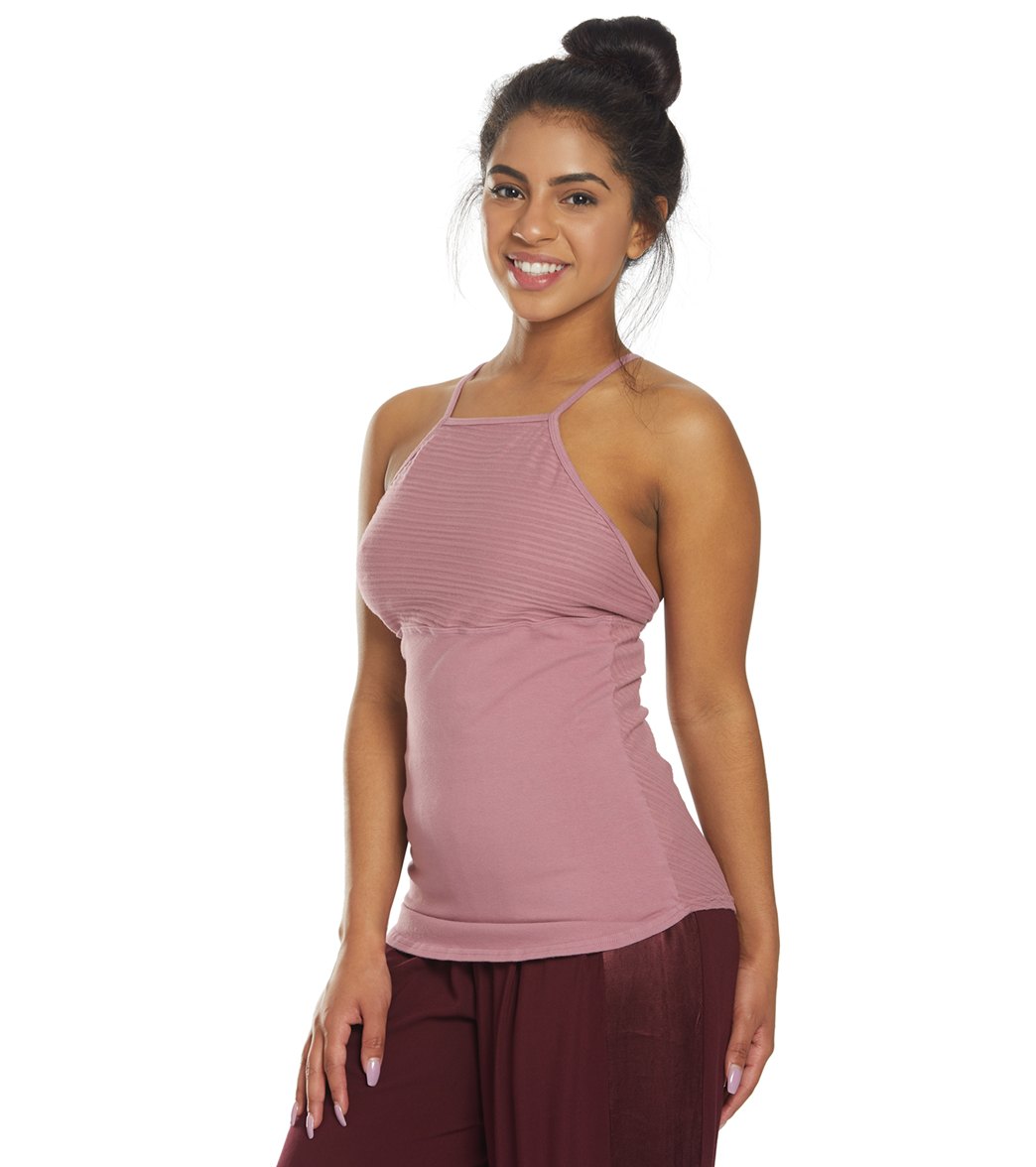 Hard Tail Mitered Low V-Back Yoga Support Tank