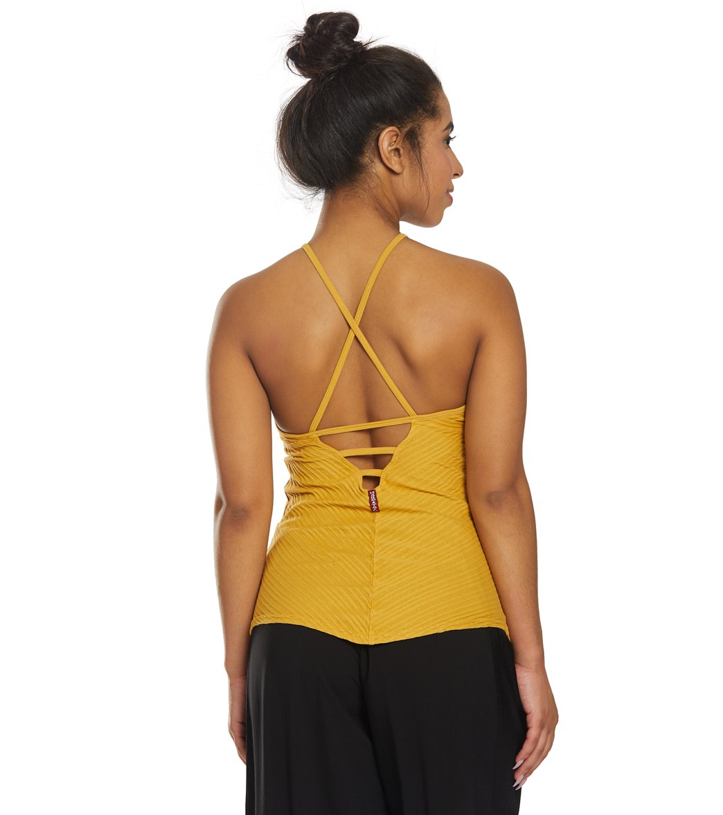 Hard Tail Mitered Low V-Back Yoga Support Tank