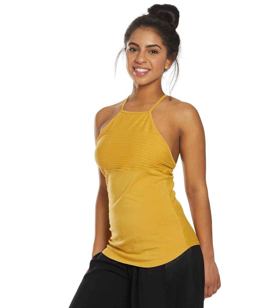 Hard Tail Mitered Low V-Back Yoga Support Tank