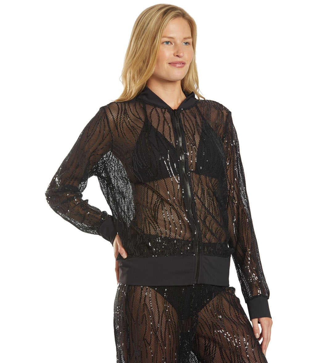 Carmen Marc Valvo Monaco Tides Bomber Jacket Cover Up