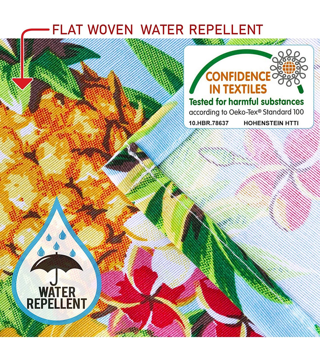 Dohler Design Pineapples & Flowers  Sand Free Beach Mat 79" X 79"