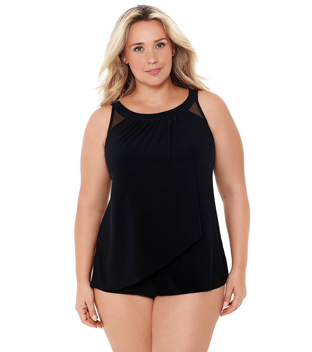 Miraclesuit Women's Plus Size Illusionists Ursula Tankini Top