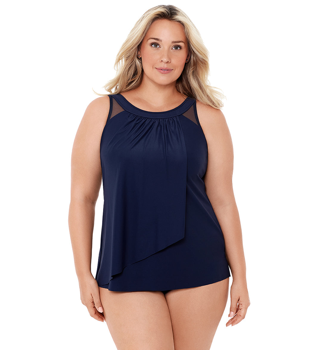 Miraclesuit Women's Plus Size Illusionists Ursula Tankini Top