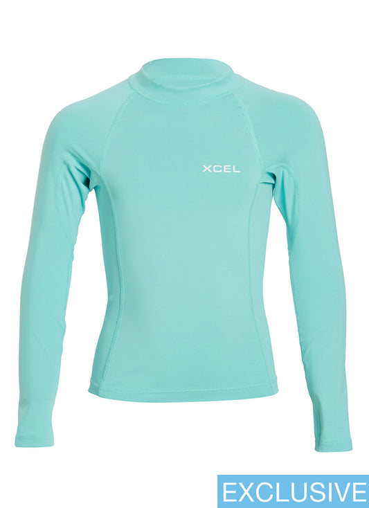 Xcel Girls' Premium Stretch Short Sleeve Performance Fit UV Rashguard