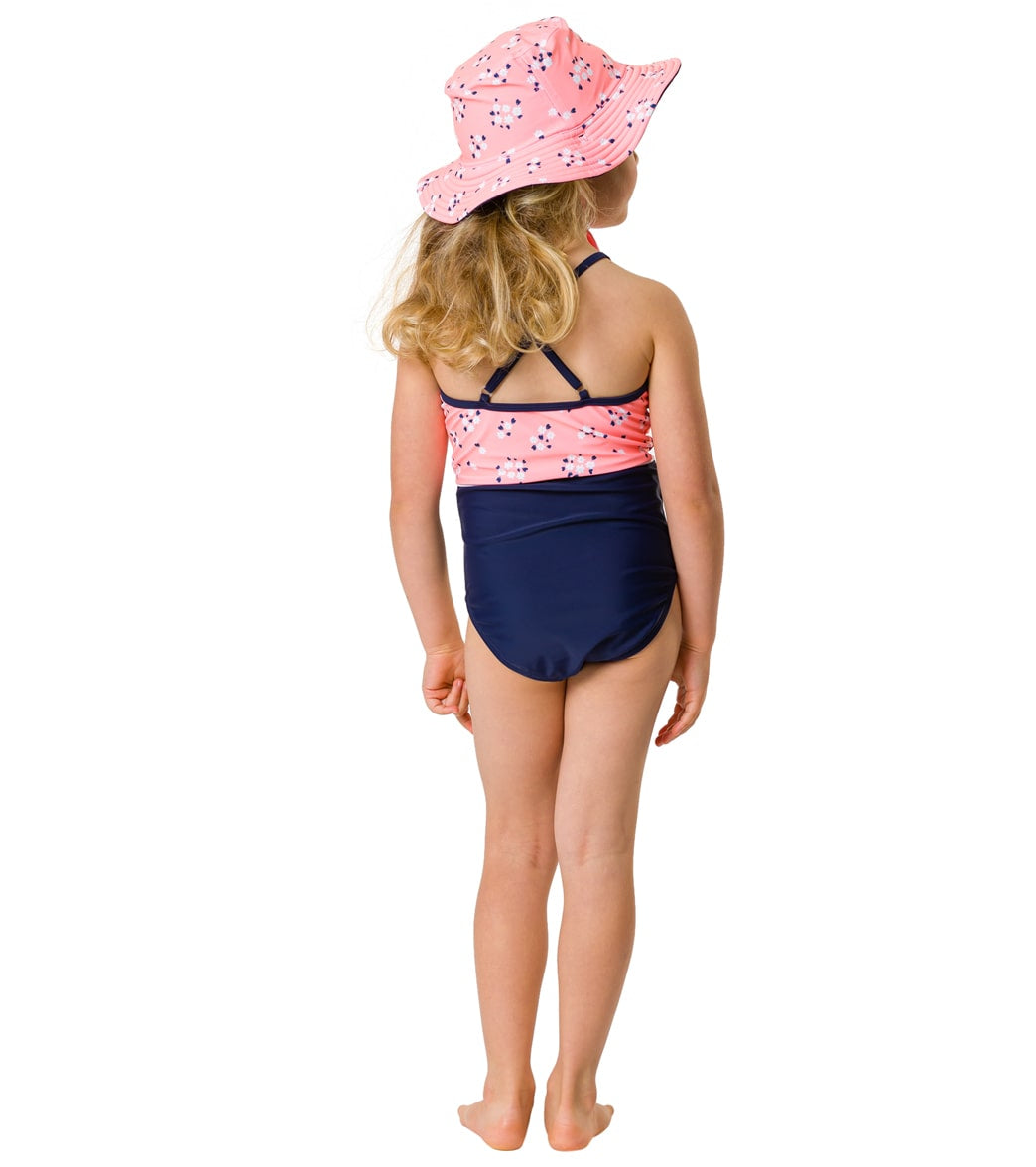 Snapper Rock Girls' Ditsy Coral Classic Crossback Swimsuit (Toddler, Little Kid, Big Kid)