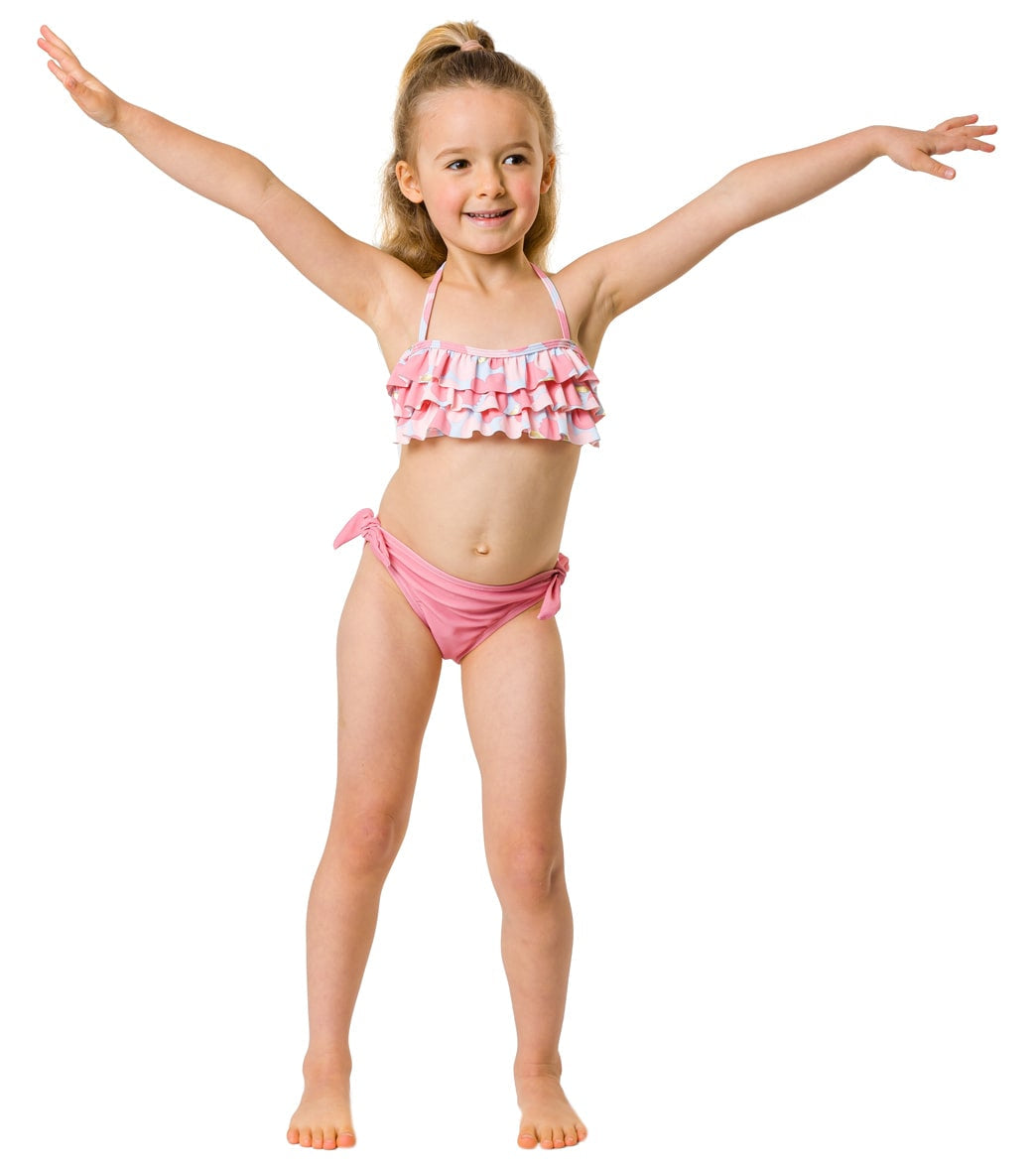 Snapper Rock Girls' Apple Love Bandeau Bikini Set (Toddler, Little Kid)