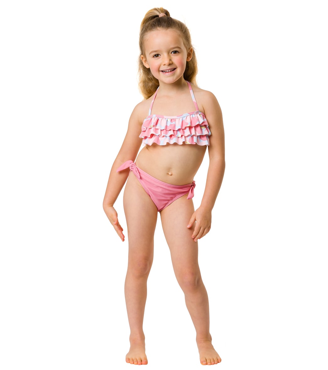 Snapper Rock Girls' Apple Love Bandeau Bikini Set (Toddler, Little Kid)