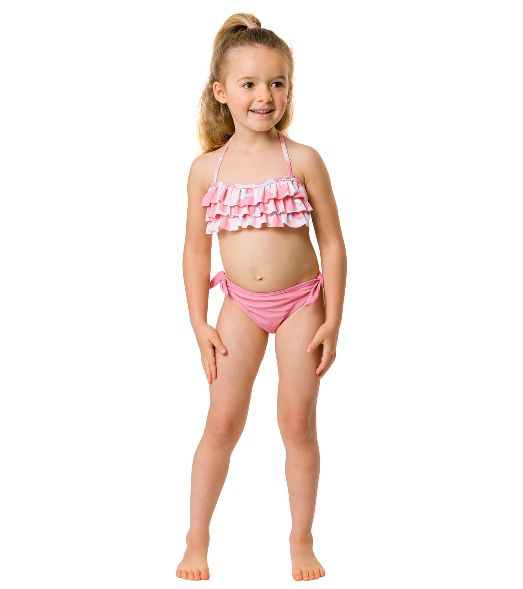 Snapper Rock Girls' Apple Love Bandeau Bikini Set (Toddler, Little Kid)