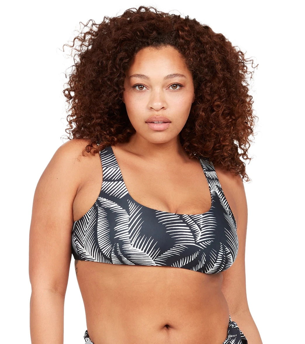 Volcom Women's Plus Size Stay Or Leaf Scoop Bikini Top