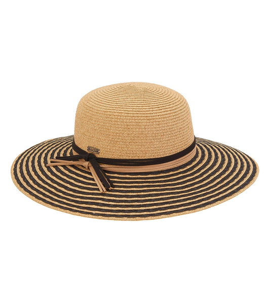 Sun N Sand Paperbraid Round Crown w/ Striped Brim