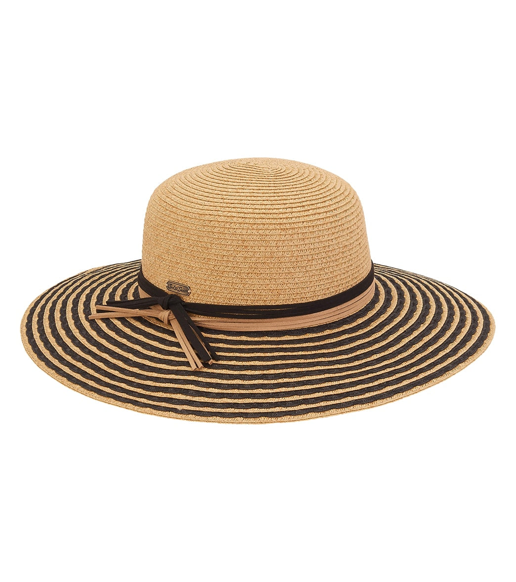 Sun N Sand Paperbraid Round Crown w/ Striped Brim