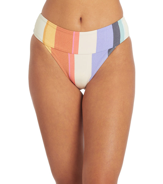 Rip Curl Women's Heat Wave Cheeky Mid Rise Bikini Bottom